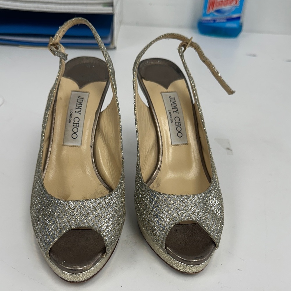 Jimmy Choo Glittering Gold Slingback Heels